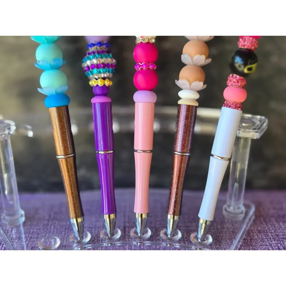 Pens, Ball Point, Set of 5 for Party Bags, Focal Beads, Assorted Colors & Styles